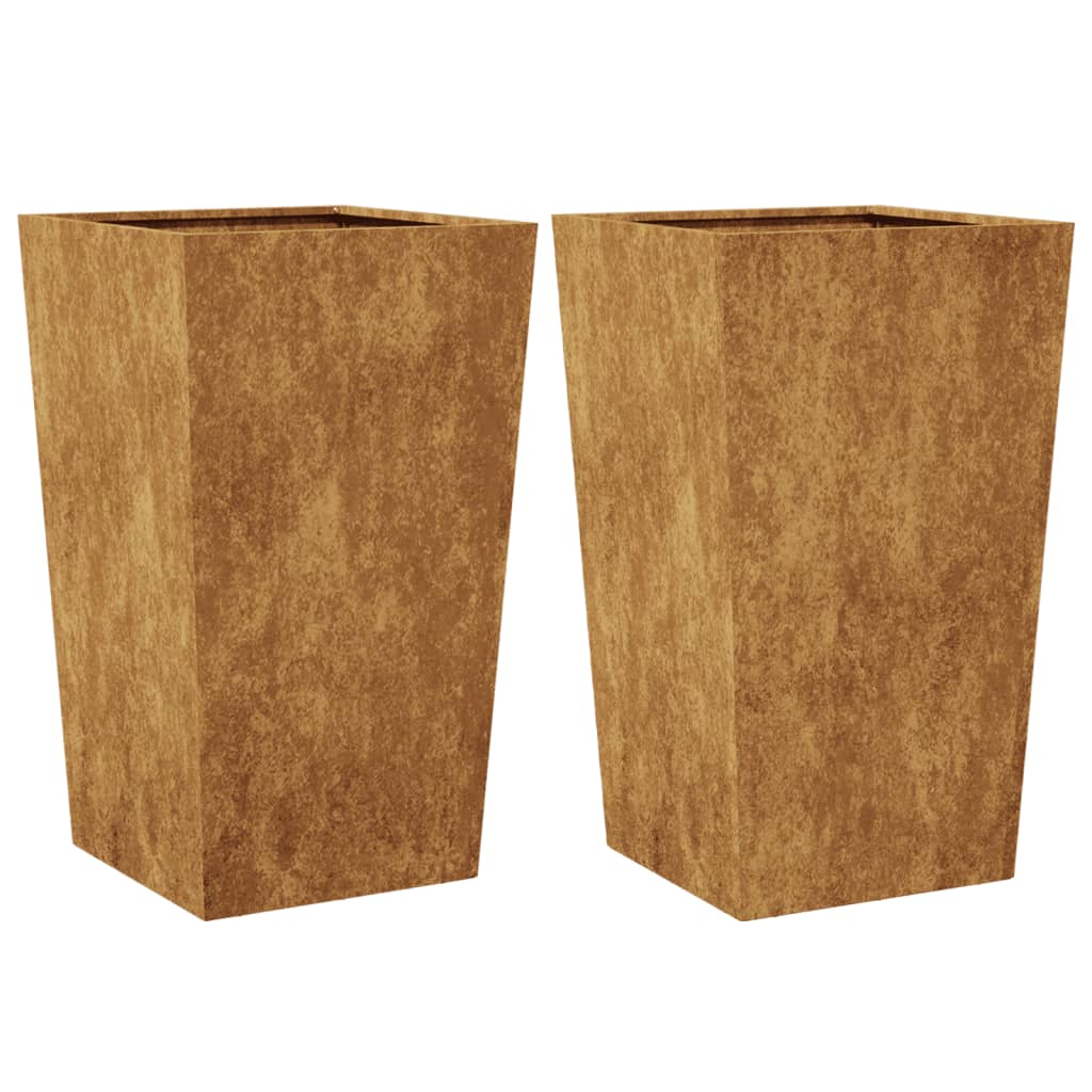 Vidaxl Planters 2 St 45x45x75 cm vejrstål