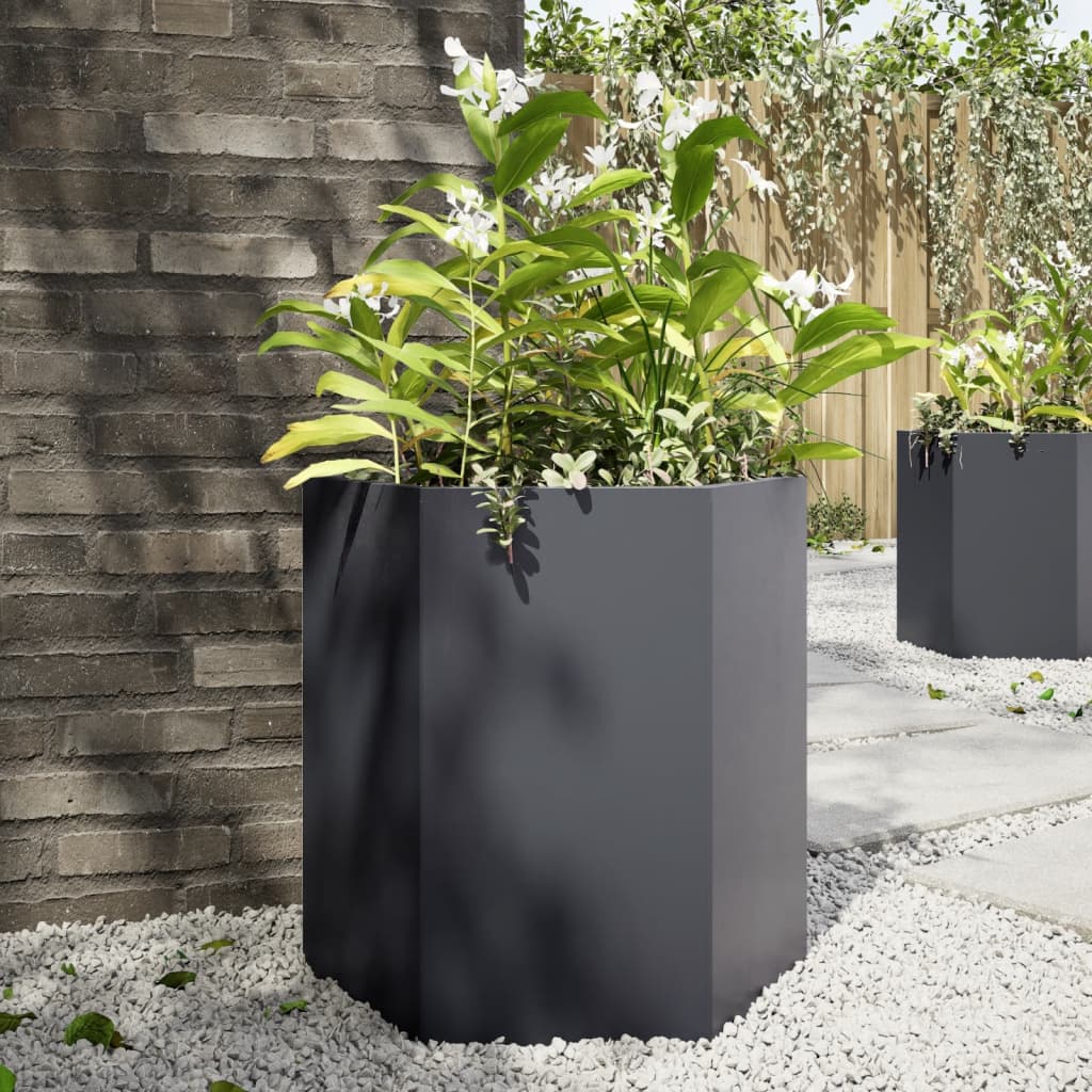 Vidaxl Planetnet Hexagon 46x40x45 cm Stahl anthracit -cored
