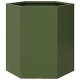 Vidaxl Plannet Hexagon 46x40x45 cm stål olivengrøn