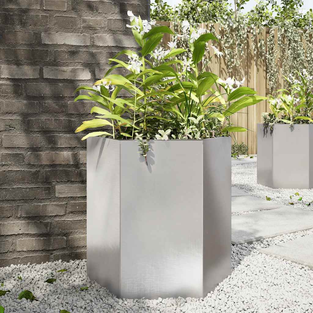 Vidaxl Plannet Hexagon 46x40x45 cm nerjavno jeklo