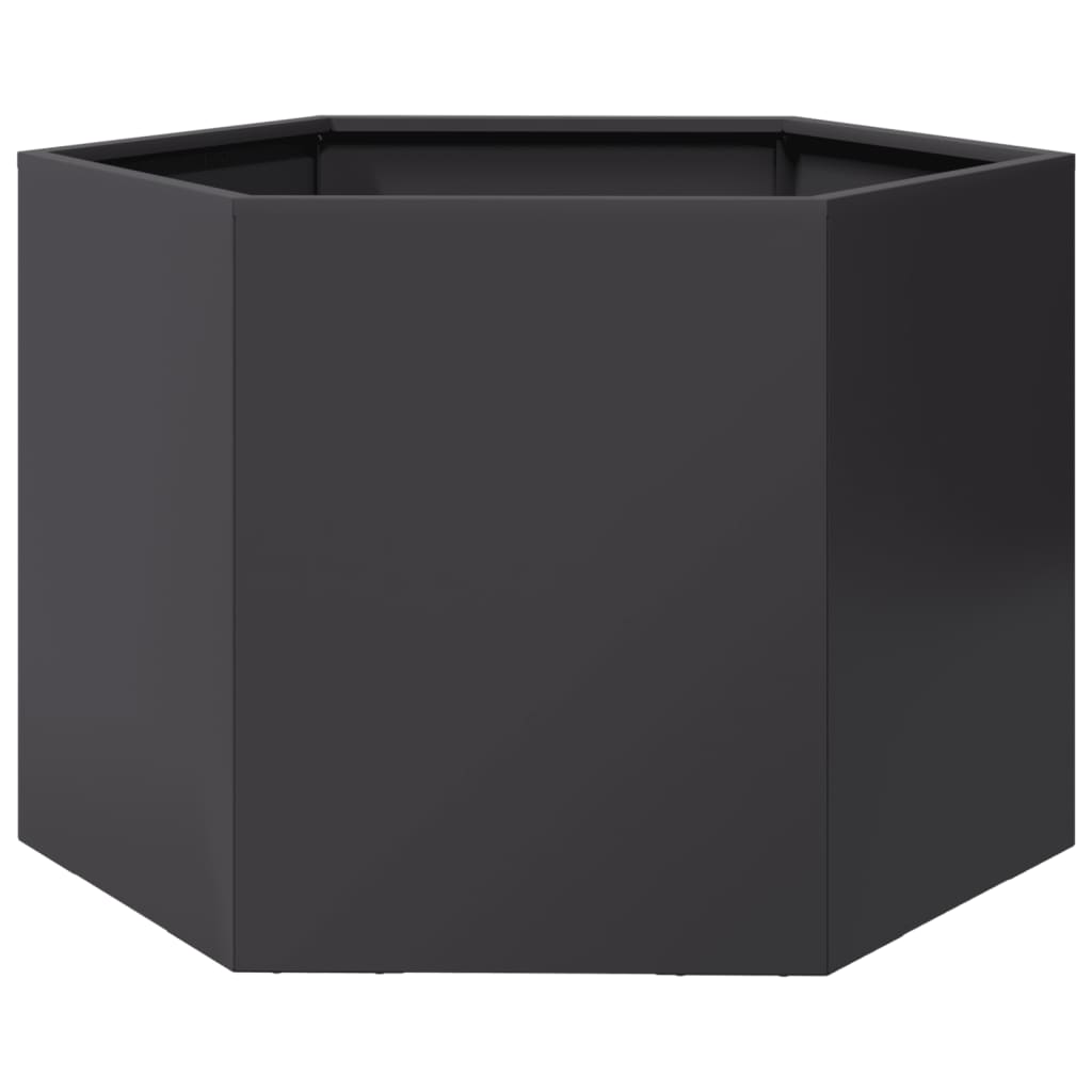 Vidaxl Planter Benket Hexagon 69x60x45 cm ocel černá