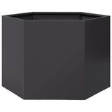 Vidaxl Planter Benket Hexagon 69x60x45 cm ocel černá