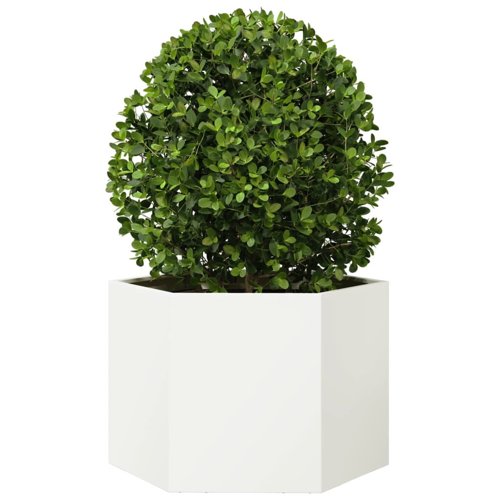 VidaXL Plannet Hexagon 69x60x45 cm Steel White