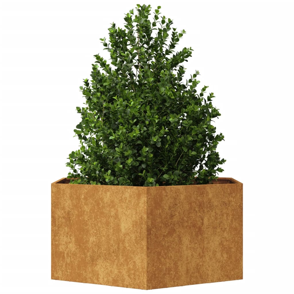 Vidaxl Planter Big Hexhoek 104x90x45 cm povětrnostní ocel