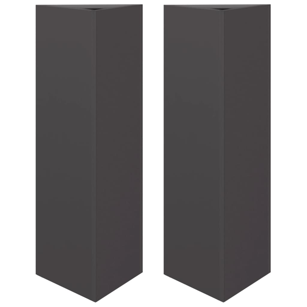 Vidaxl Planters 2 ST Triangle 30x26x75 cm Ocel Black