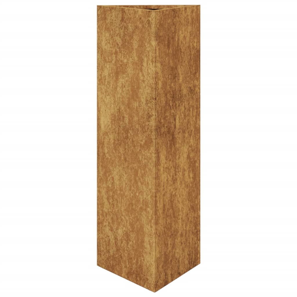 VidaXL Planter triangular 30x26x75 cm Weather steel