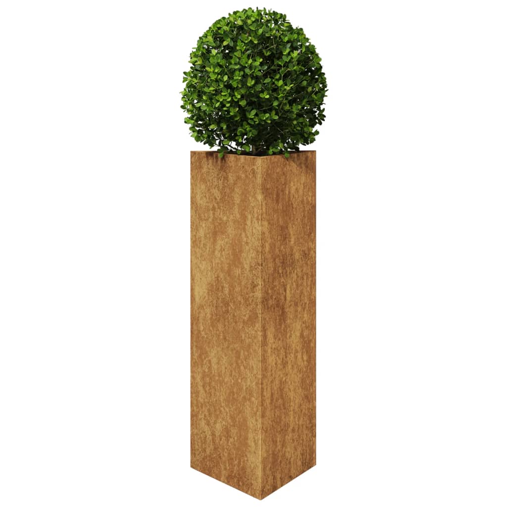 VidaXL Planter triangular 30x26x75 cm Weather steel