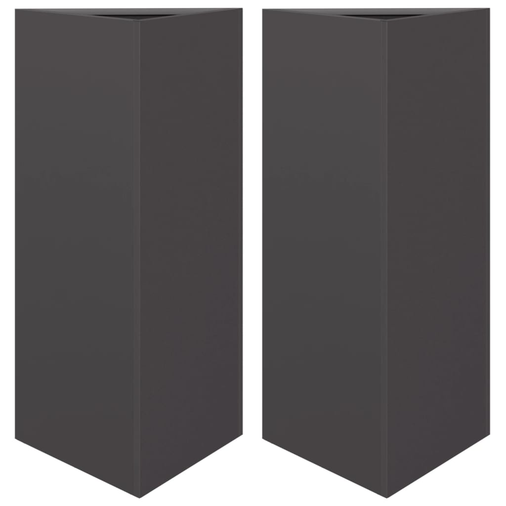 Vidaxl Planters 2 ST Triangle 40x34,5x70 cm Ocel Black