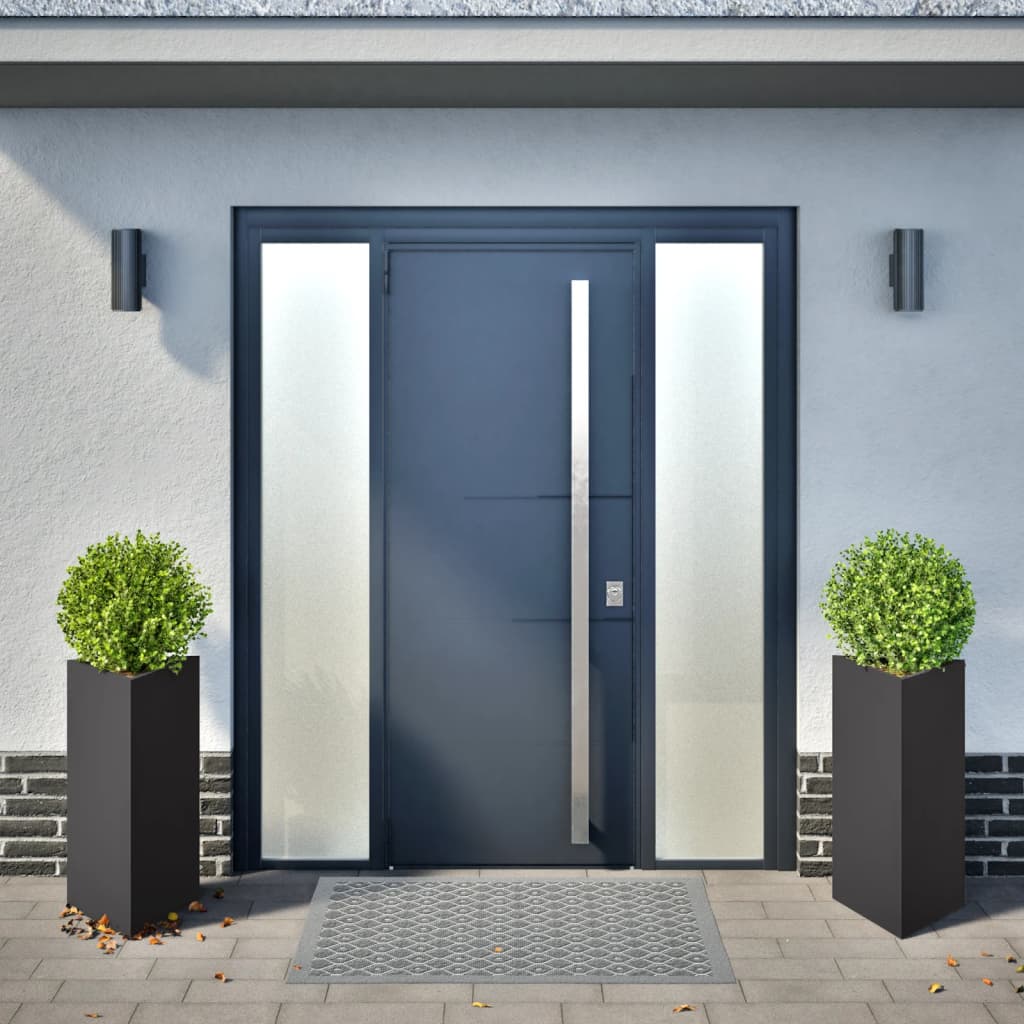Vidaxl Planters 2 ST Triangle 40x34,5x70 cm Ocel Black