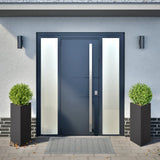 Vidaxl Planters 2 ST Triangle 40x34,5x70 cm Ocel Black