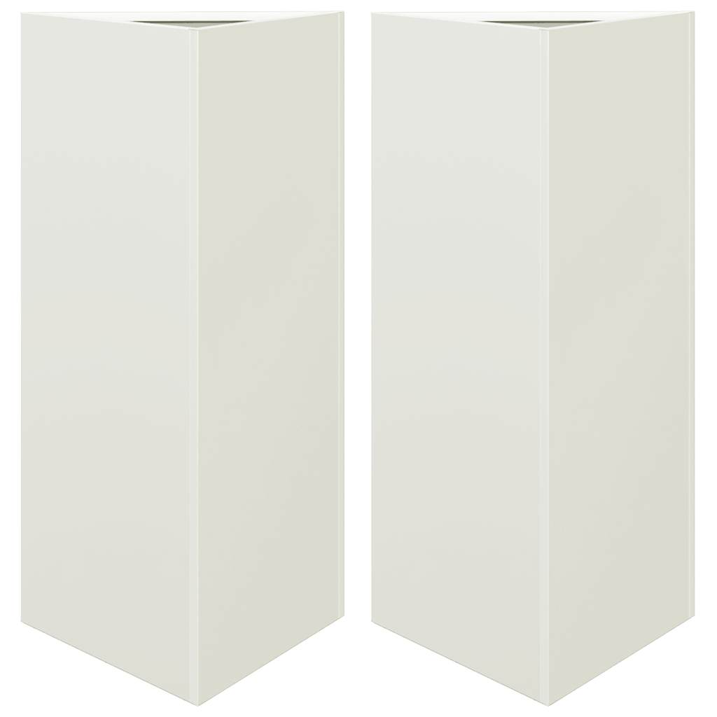 Vidaxl Planters 2 ST Triangle 40x34,5x70 cm ocel bílá