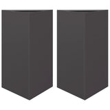 Vidaxl Planters 2 ST Triangle 50x43x75 cm Ocel Black