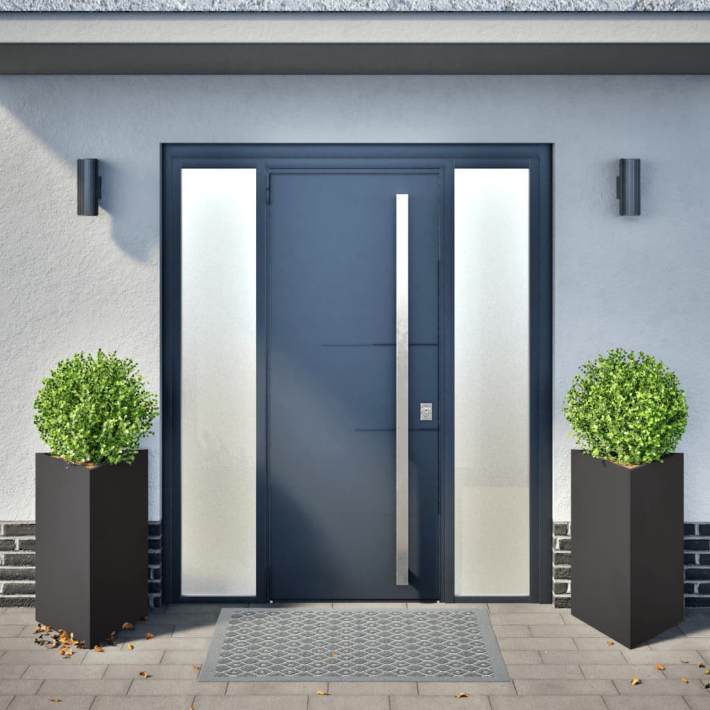 Vidaxl Planters 2 ST Triangle 50x43x75 cm Ocel Black
