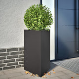 Vidaxl Planters 2 ST Triangle 50x43x75 cm Ocel Black