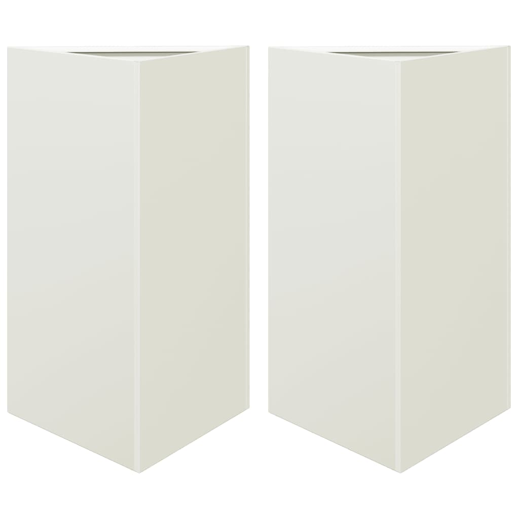 Vidaxl Planters 2 ST Triangle 50x43x75 cm Steel White