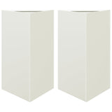 Vidaxl Planters 2 ST Triangle 50x43x75 cm Steel White