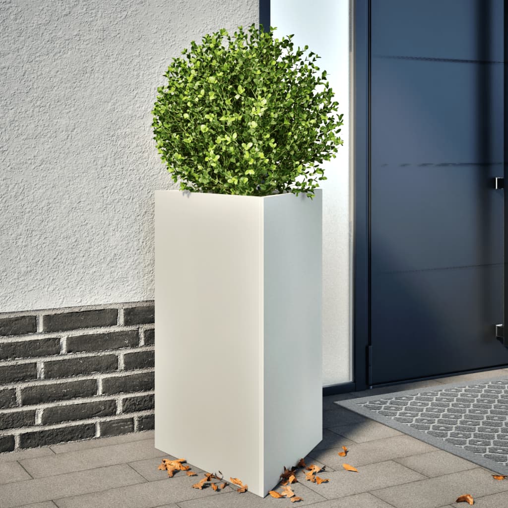 Vidaxl Planters 2 ST Triangle 50x43x75 cm Steel White