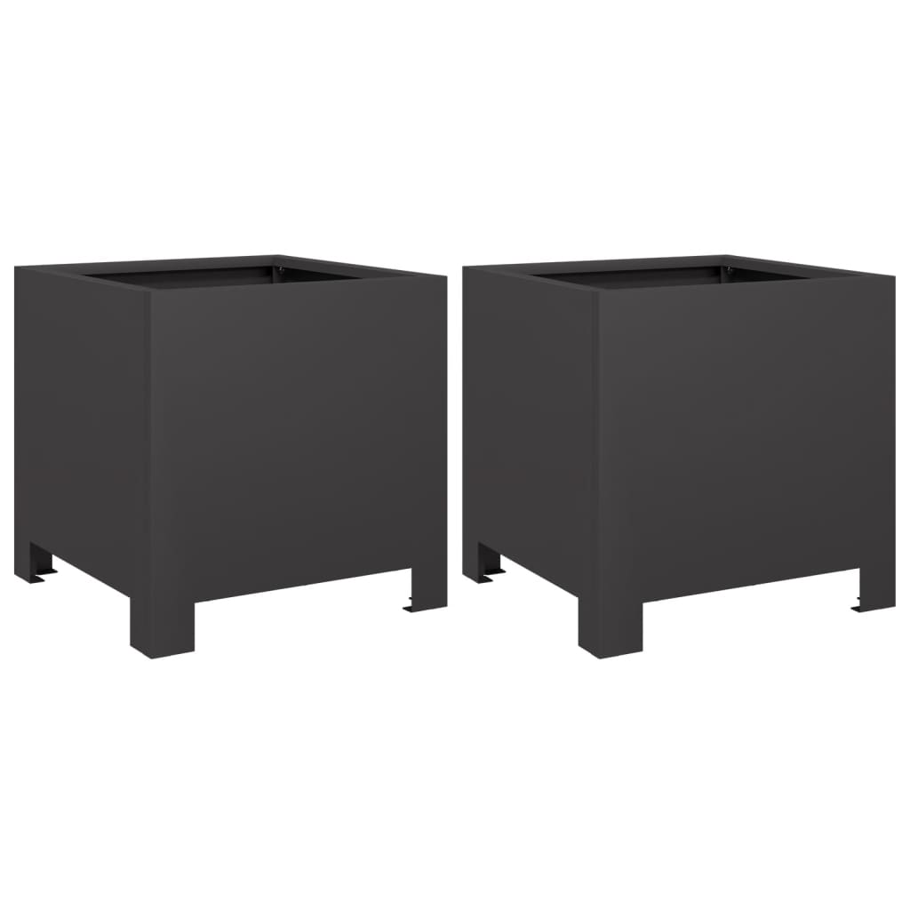 Vidaxl fioriere 2 St 30x30x30 cm in acciaio nero