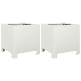 Vidaxl fioriere 2 St 30x30x30 cm acciaio bianco