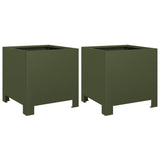 Vidaxl Planters 2 st 30x30x30 cm olive Gréng