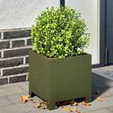 Vidaxl Planters 2 st 30x30x30 cm olive Gréng