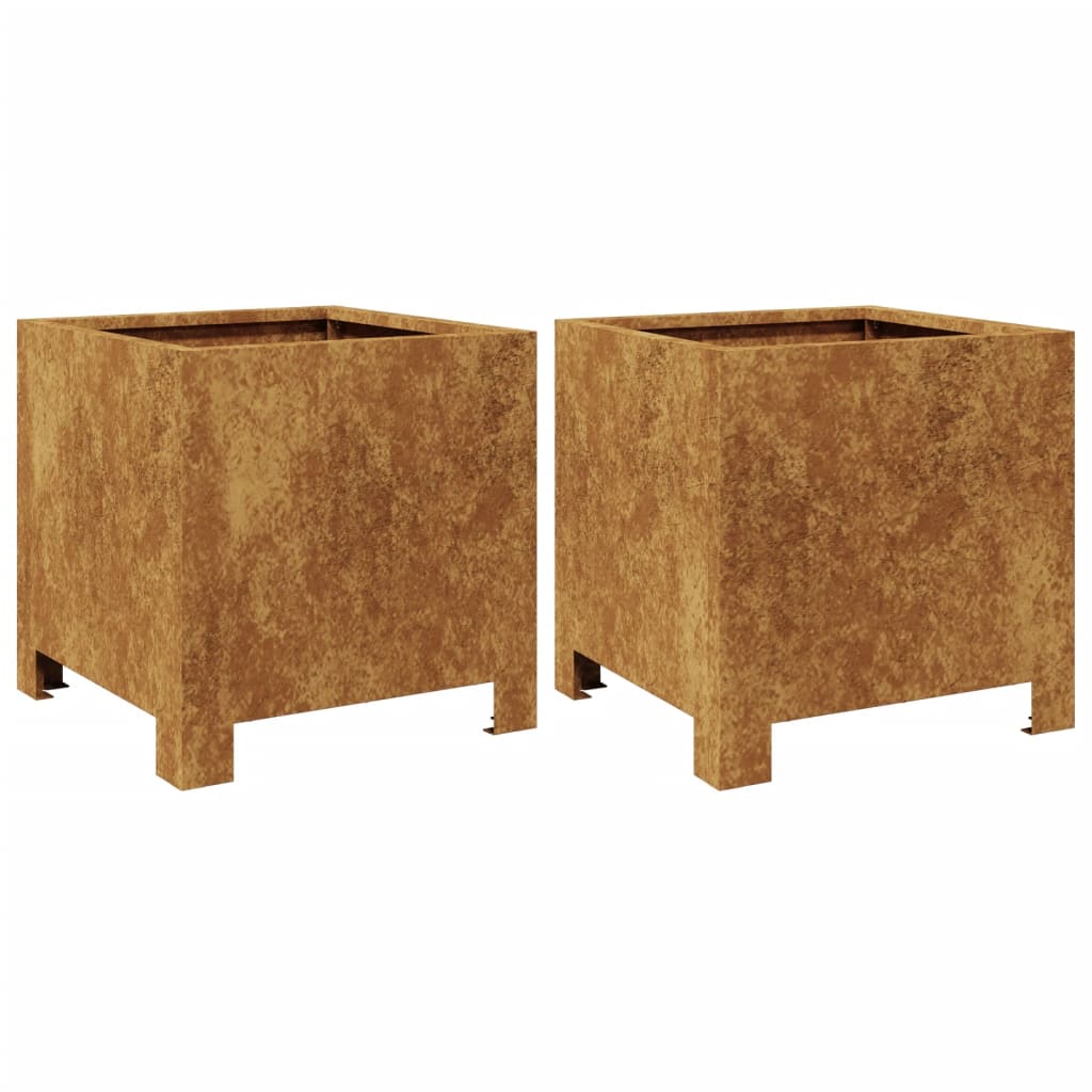 Vidaxl Planters 2 st 30x30x30 cm Weather steel