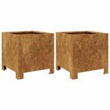 Vidaxl Planters 2 st 30x30x30 cm Weather steel