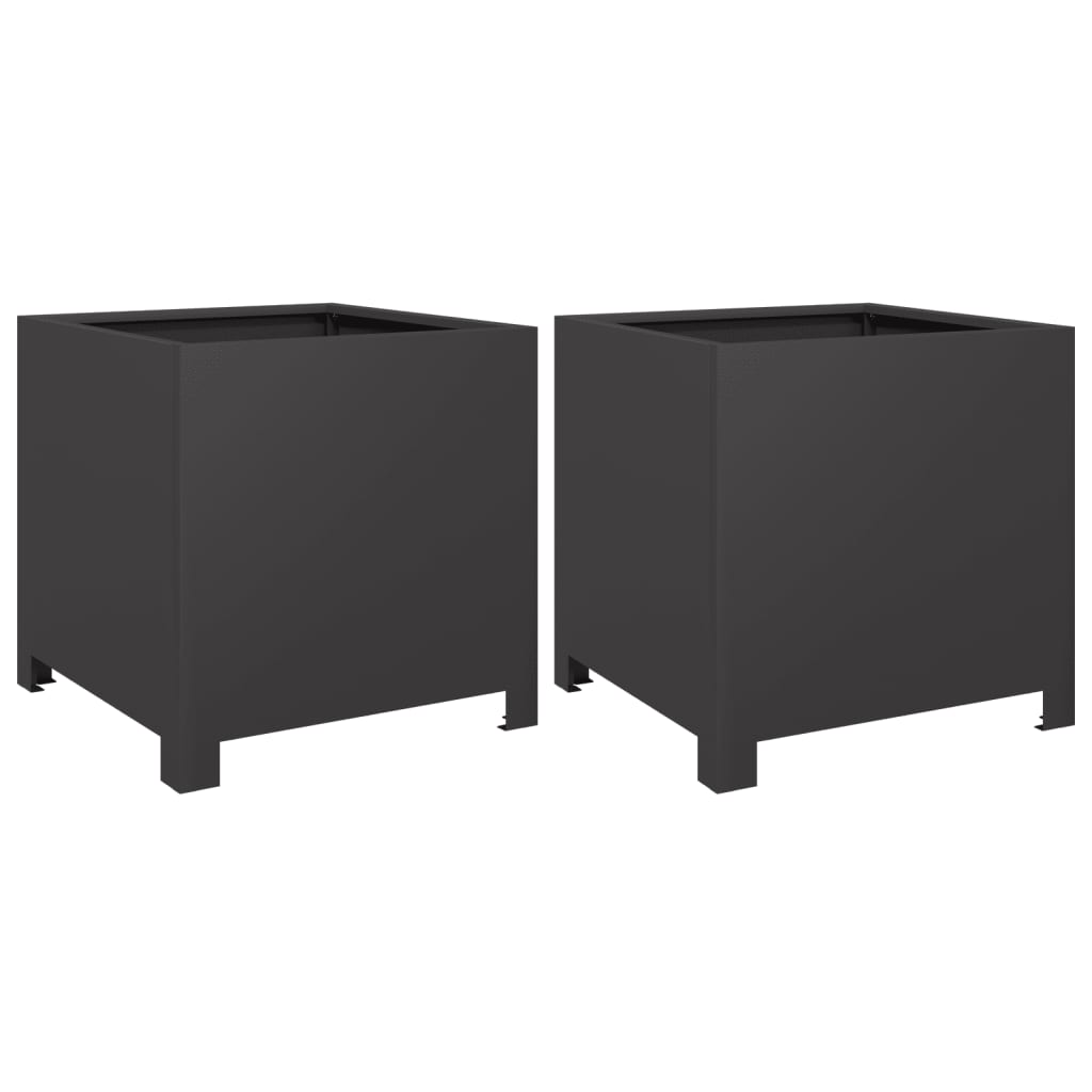 Vidaxl fioriere 2 ST 40x40x40 cm in acciaio nero