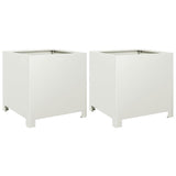 Vidaxl fioriere 2 St 40x40x40 cm acciaio bianco