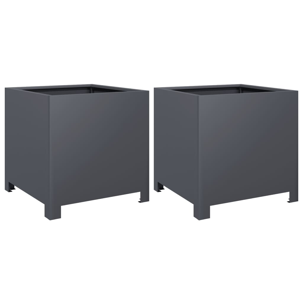 Vidaxl Planters 2 st 40x40x40 cm steel anthracite -colored