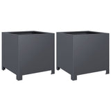 Vidaxl Planters 2 st 40x40x40 cm steel anthracite -colored