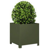 Casella di pianificazione Vidaxl 40x40x40 cm in acciaio verde oliva