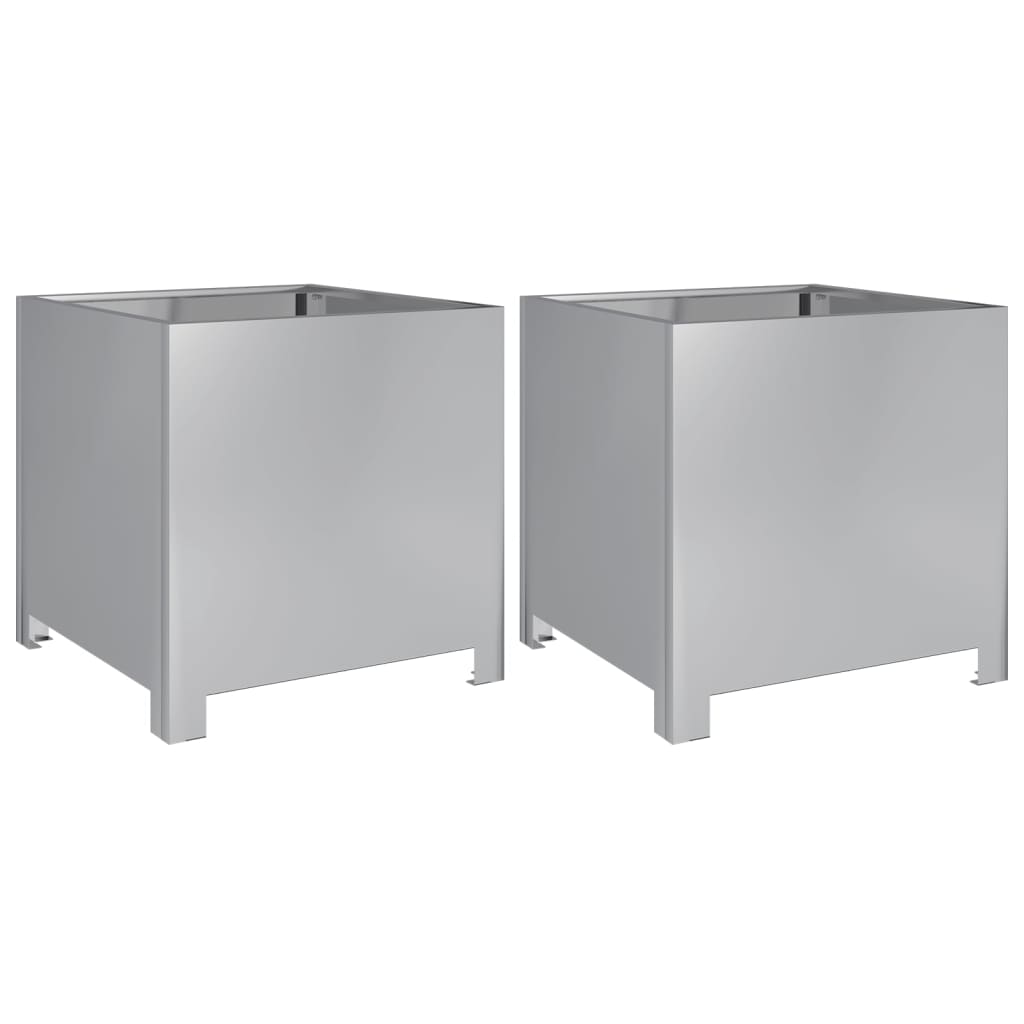 Vidaxl Planters 2 st 40x40x40 cm galvaniséiert Stol