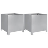 Vidaxl Planters 2 st 40x40x40 cm galvaniséiert Stol
