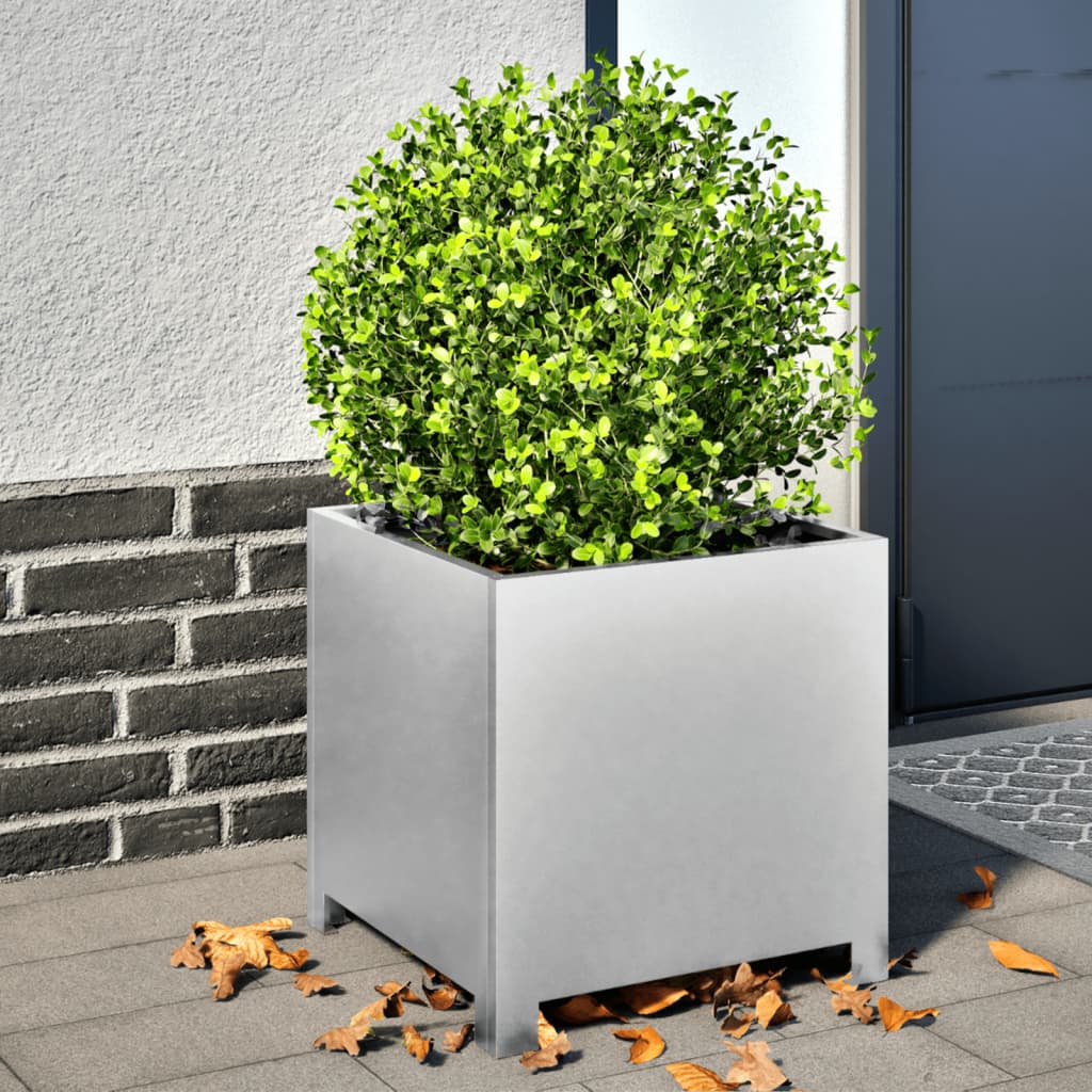 Vidaxl Planters 2 st 40x40x40 cm galvaniséiert Stol
