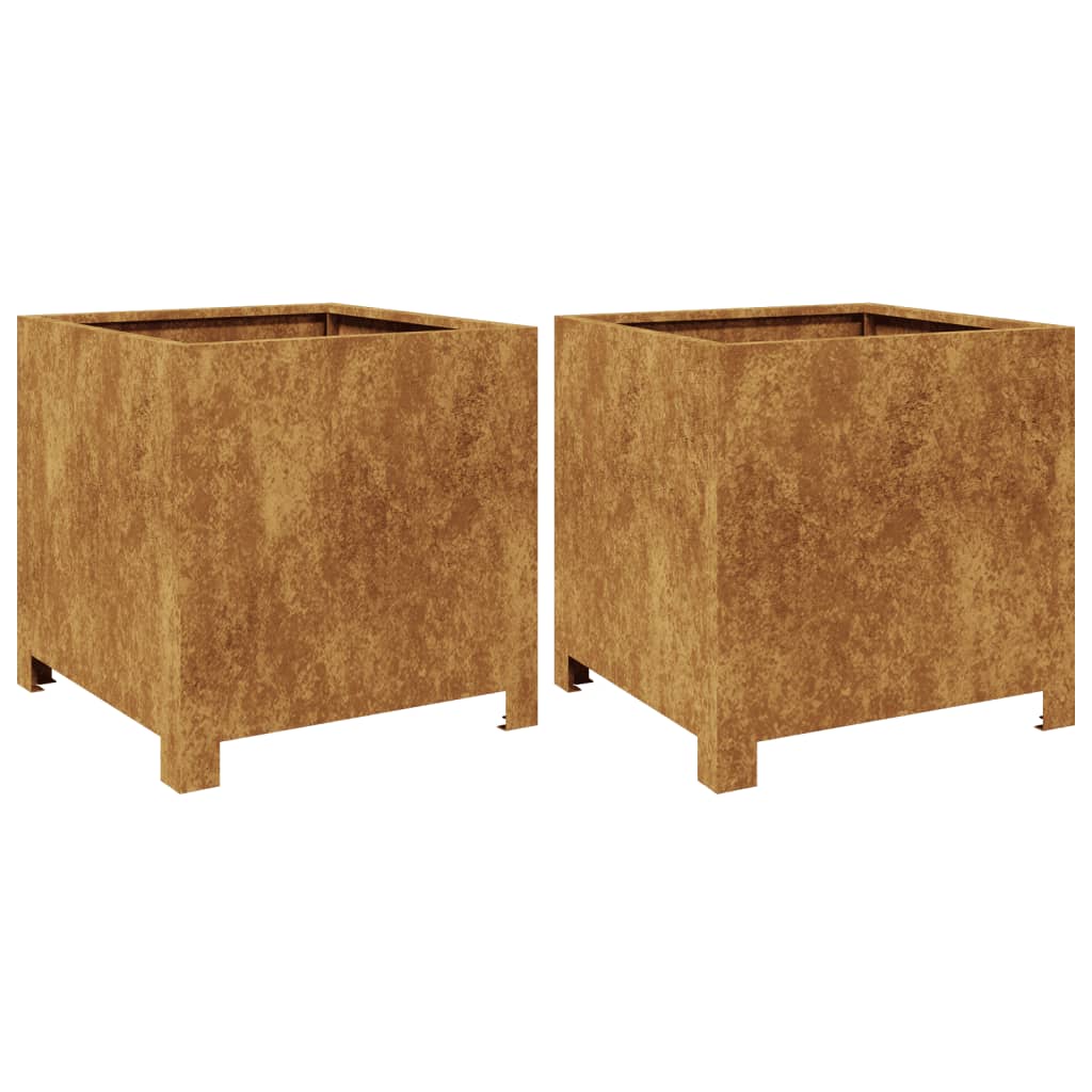 Vidaxl fioriere 2 ST 40x40x40 cm Acciaio meteo