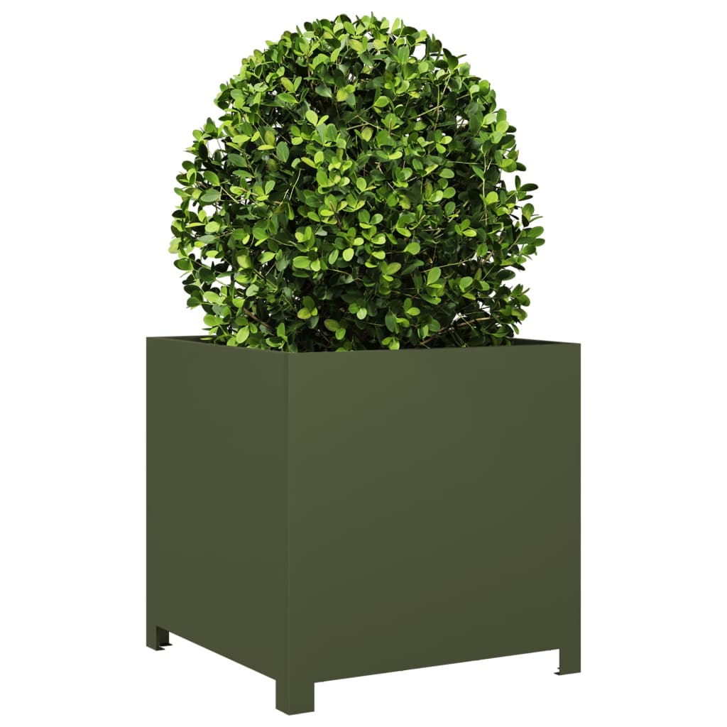 Vidaxl Planning Box da 50x50x50 cm in acciaio verde oliva