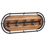 Rastrellino da parete Vidaxl con 5 ganci acacia solida