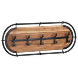 Rastrellino da parete Vidaxl con 5 ganci acacia solida