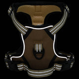 VidaXL dog harness with reflective stripes adjustable S brown
