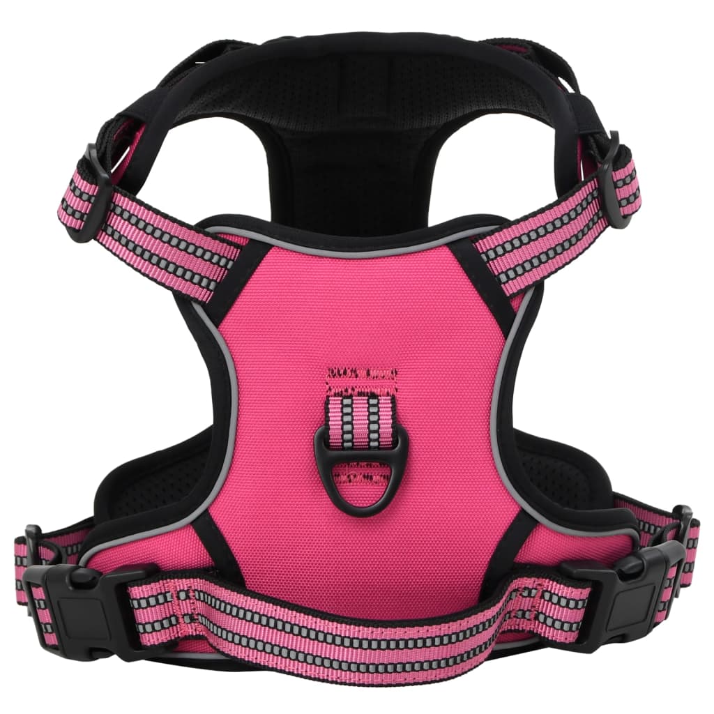 VidaXL dog harness with reflective stripes adjustable s pink