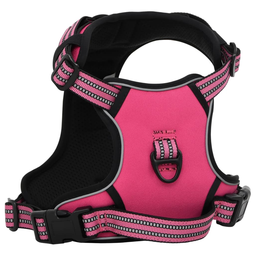 VidaXL dog harness with reflective stripes adjustable m pink