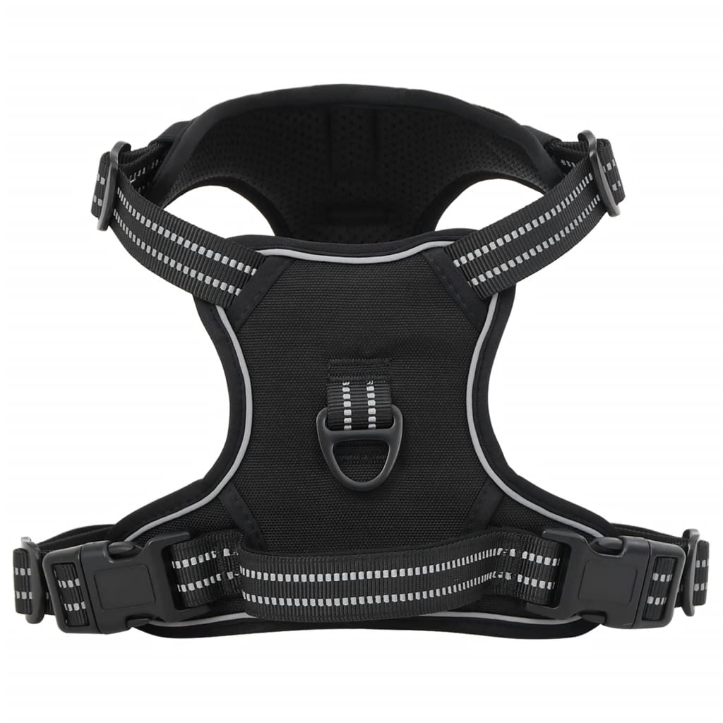 VidaXL dog harness with reflective stripes adjustable XL black