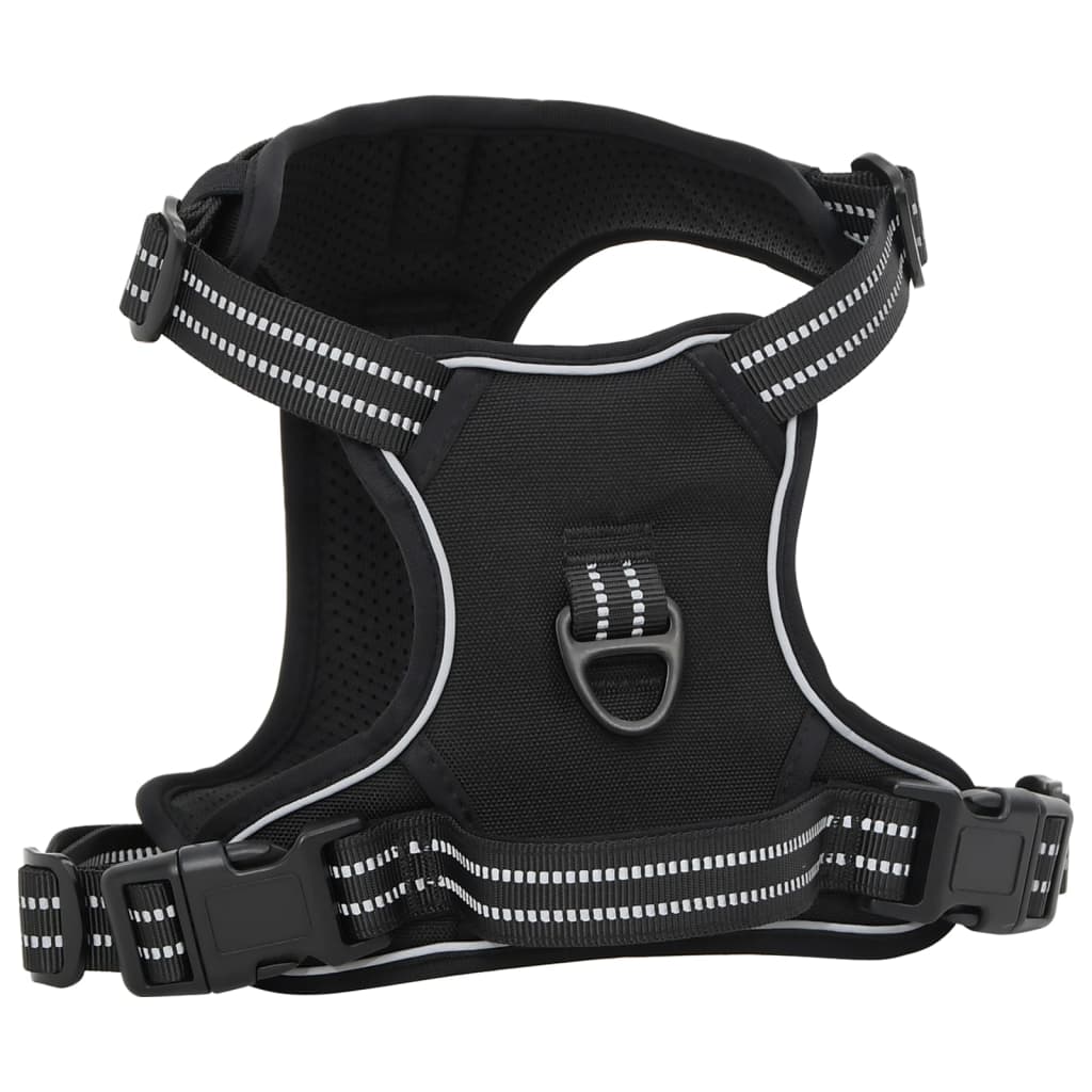 VidaXL dog harness with reflective stripes adjustable XL black