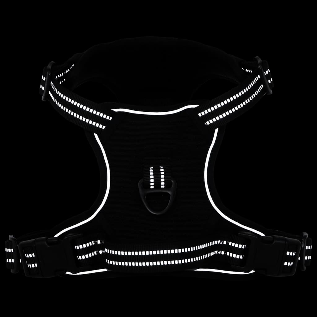 VidaXL dog harness with reflective stripes adjustable XL black