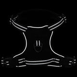 VidaXL dog harness with reflective stripes adjustable XL black