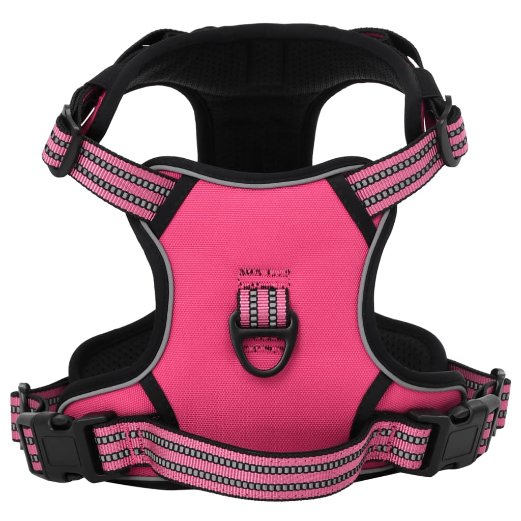 VidaXL dog harness with reflective stripes adjustable XL pink