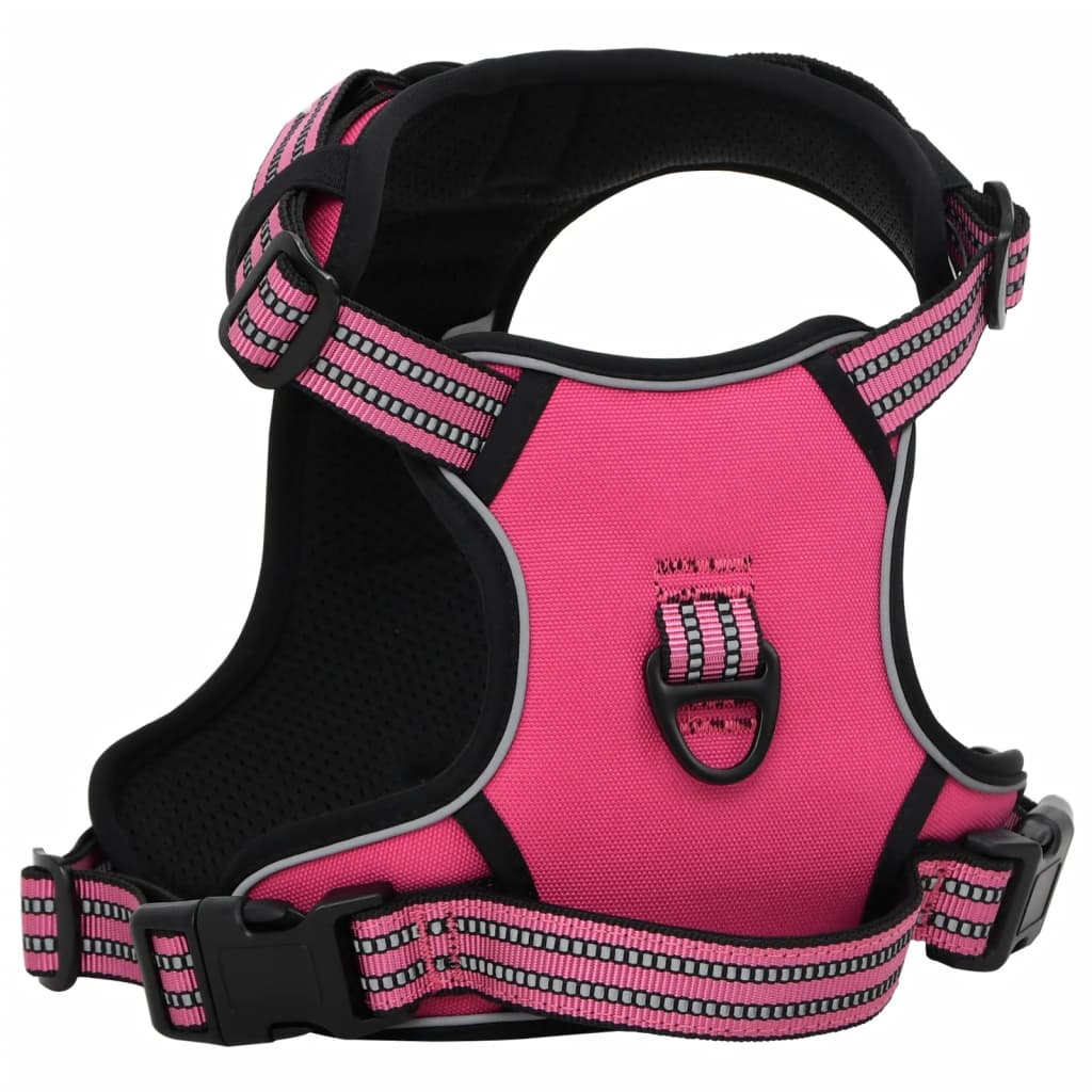 VidaXL dog harness with reflective stripes adjustable XL pink
