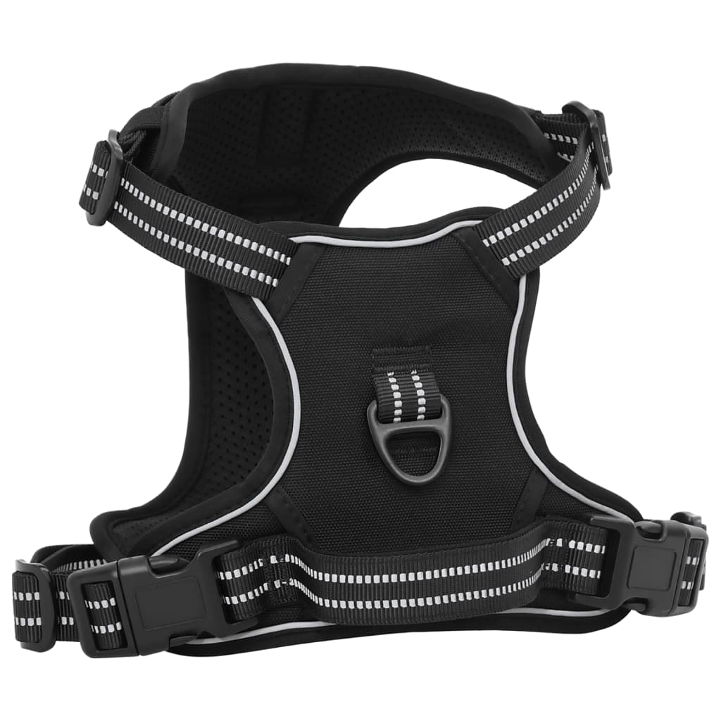 VidaXL dog harness with belt and collar adjustable S Black