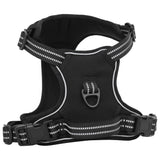 VidaXL dog harness with belt and collar adjustable S Black
